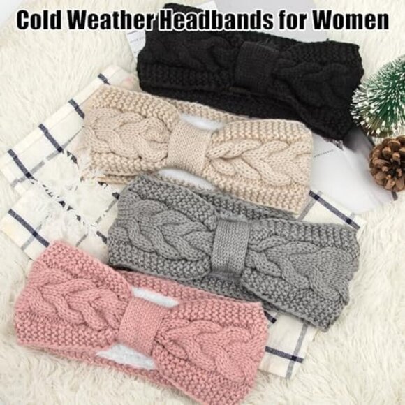 Winter Women Headbands Crochet Ear Warmer Turban Fabric One Size main image 6